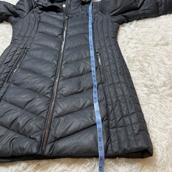 Anne Klein Womens Down Puffer Jacket Grey Size Medium Zip Up - Picture 7 of 15